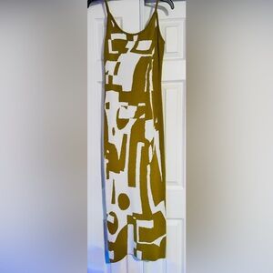 Abstract Olive and White Scarf. FOR SALE !!